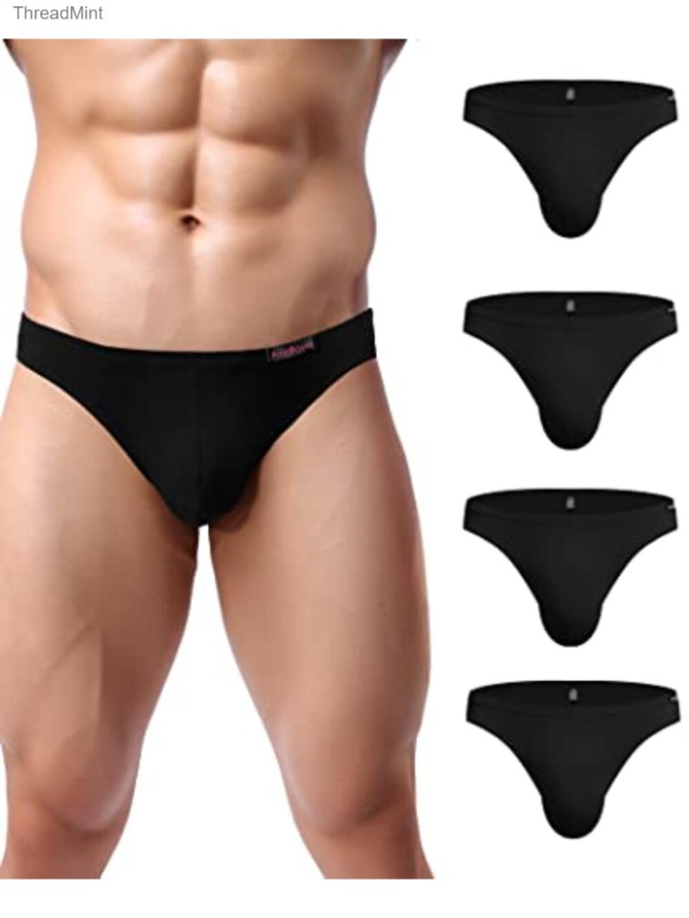 Mens Bikini Underwear Low Rise Briefs Microfiber 4 Pack